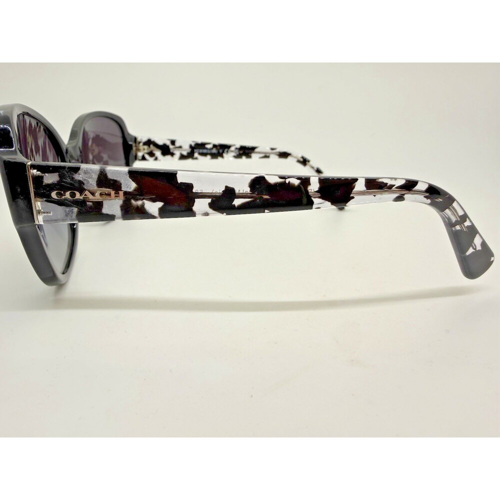 Coach HC8166 Sunglasses Black Crystal Mosaic Grey Gradient 58mm Women - Picture 16 of 16